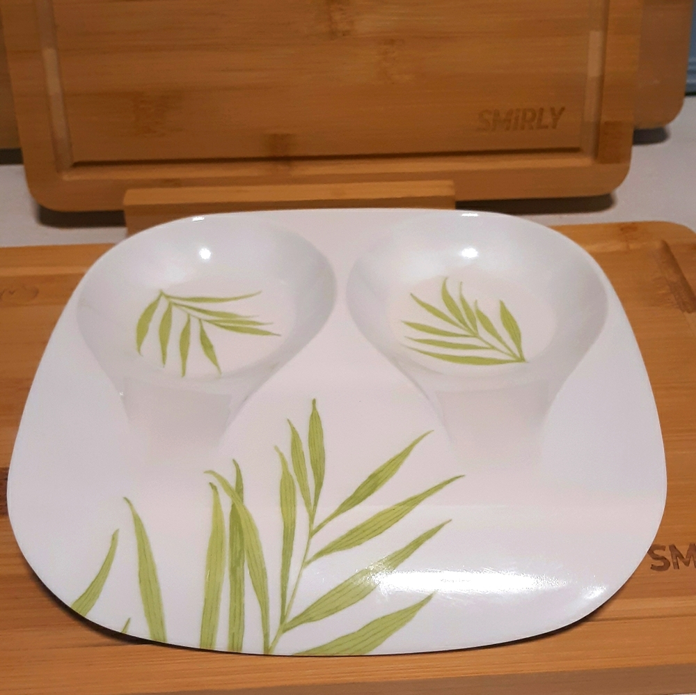 NWT CORELLE BAMBOO DOUBLE SPOON REST - Picture 3 of 5